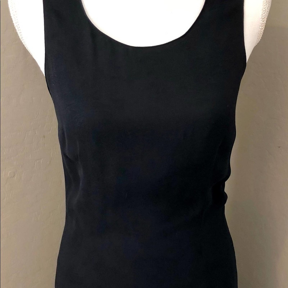 Barbara Bui Paris Long Slim Crepe Dress Navy‎ and Black Crepe Designer Long Slim